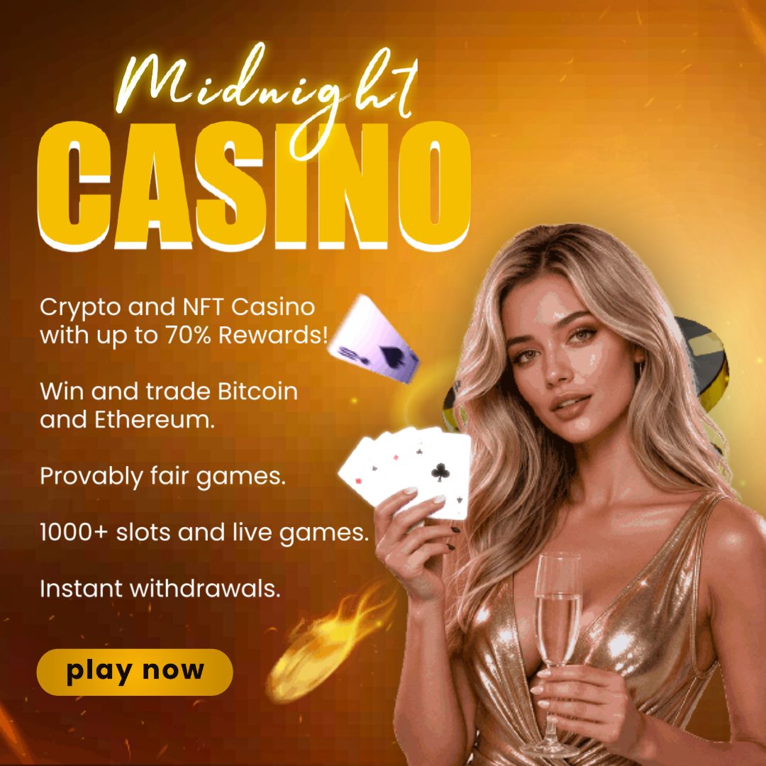 Last frame of the 1080×1080 Midnight Casino HTML5 banner
